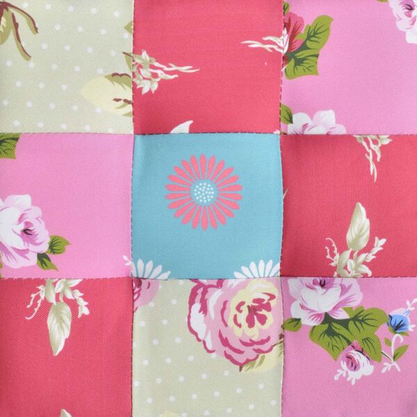 vidaXL مسند قدم مرقع كرسي هوكر بجودة نمط الحياة الرعوية