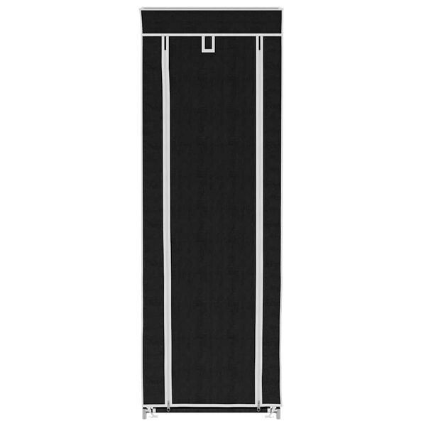 vidaXL خزانة أحذية قماشية مع غطاء 57&times;29&times;162 سم أسود