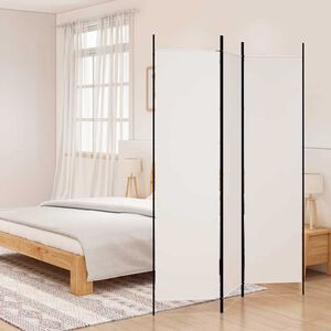 vidaXL مقسم غرفة 3-ألواح أبيض 150&times;200 سم قماش