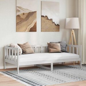 vidaXL سرير نهاري خشب صنوبر صلب أبيض 90&times;200 سم