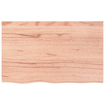 vidaXL سطح طاولة كاونتر حمام لون بني فاتح 80*50*(2-4) سم خشب صلب معالج