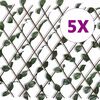 vidaXL سياج تعريشة صفصاف 5 ق مع أوراق أشجار صناعية 180&times;90 سم