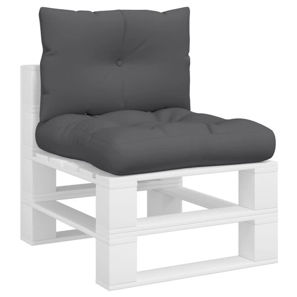 vidaXL وسائد أريكة طبلية 2 ق قماش أنثراسيت