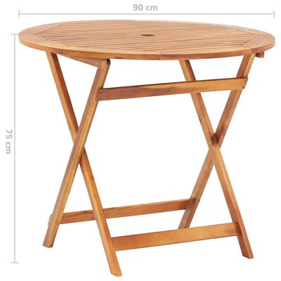 vidaXL طاولة حديقة قابلة للطي 90×75 سم خشب أكاسيا صلب