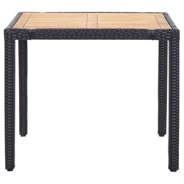 vidaXL طقم 5 قطع سفرة خارجي مع وسائد بولي روطان أسود