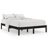 vidaXL Bed Frame without Mattress Black Solid Wood Double - Untranslated