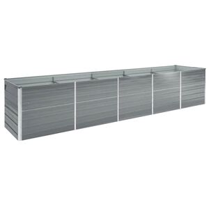 vidaXL حوض حديقة مرتفع فولاذ مجلفن 400&times;80&times;45 سم رمادي