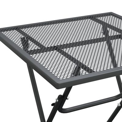 vidaXL طاولة حديقة 60×60×72 سم شبكة معدنية مُوسّعة أنثراسيت