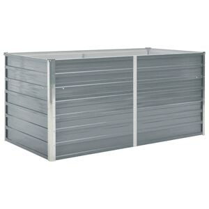vidaXL حوض حديقة مرتفع 160&times;80&times;77 سم فولاذ مجلفن رمادي