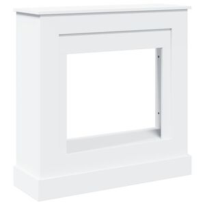 vidaXL إطار مدفأة أبيض 90&times;30&times;90 سم من الخشب المصنّع