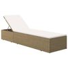310147 vidaXL Sunlounger Poly Rattan Brown and Cream White