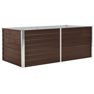 vidaXL حوض حديقة مرتفع 160&times;80&times;45 سم فولاذ مجلفن بني
