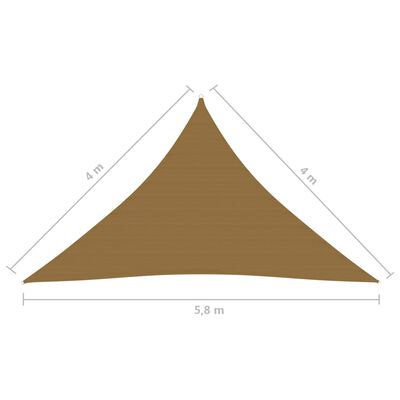vidaXL مظلة شراعية 160 جم/م² رمادى بنى 4×4×5.8 م HDPE