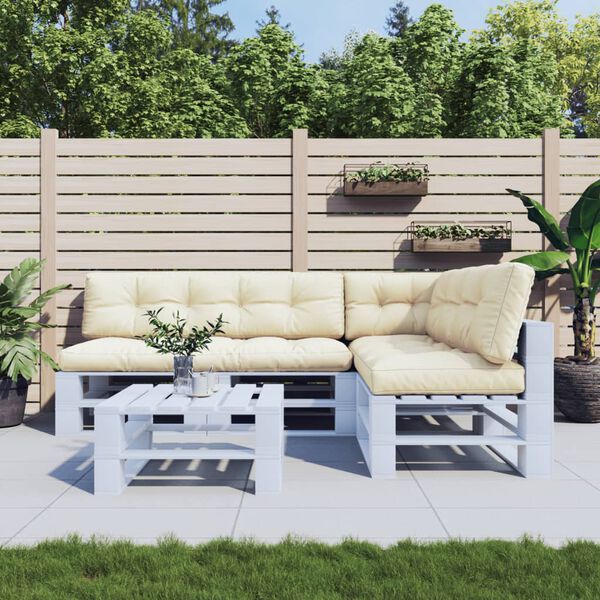 vidaXL وسائد أريكة طبلية 5 ق كريمي