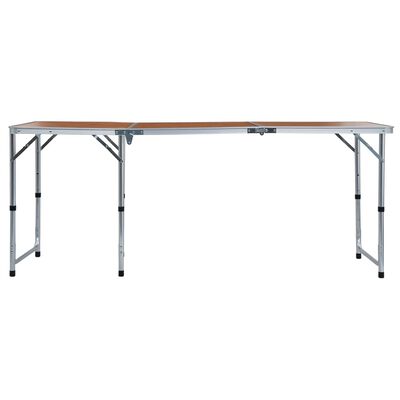 vidaXL طاولة تخييم قابلة للطي ألومنيوم 60×180 سم