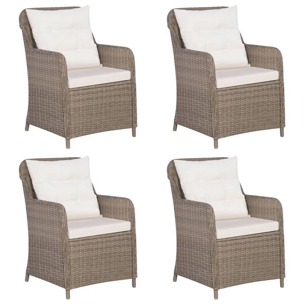 vidaXL طقم سفرة حديقة 5 قطع لون بني