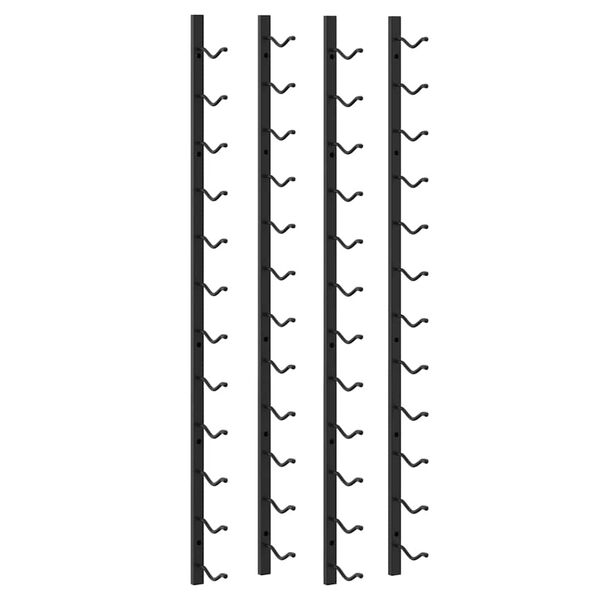 vidaXL حاملات نبيذ مثبتة على الحائط متسعة لـ 12 قارورة 2 ق حديد أسود