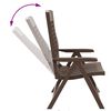 vidaXL كراسي حديقة قابلة للإمالة 2 ق بلاستيك لون موكا