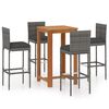 3067977 vidaXL 5 Piece Garden Bar Set with Cushions Grey (246663+313438) - Untranslated
