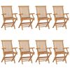 3072888 vidaXL Garden Chairs 8 pcs Solid Teak Wood (41999+2x312277) - Untranslated