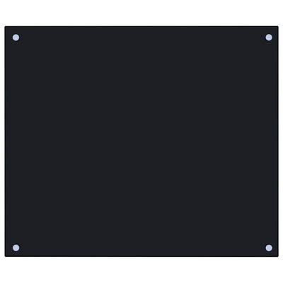 vidaXL لوح باكسبلاش للمطبخ أسود 70×60 سم زجاج مقسى