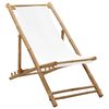 41491 vidaXL Outdoor Deck Chair Bamboo and Canvas - Untranslated