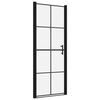 vidaXL باب دش زجاج مقسّى 91&times;195 سم أسود