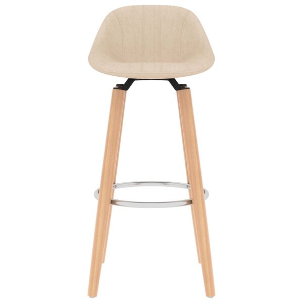 vidaXL كراسي بار 2 ق قماش كريمي