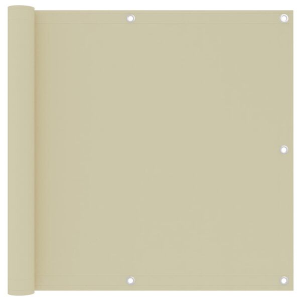 vidaXL ساتر شرفة كريمي 90×500 سم قماش أكسفورد