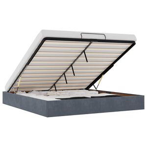 vidaXL إطار سرير بوف دون مرتبة لون رمادي داكن 200x200 سم مخمل