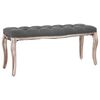 vidaXL مقعد كتّان خشب صلب 110&times;38&times;48 سم رمادي داكن