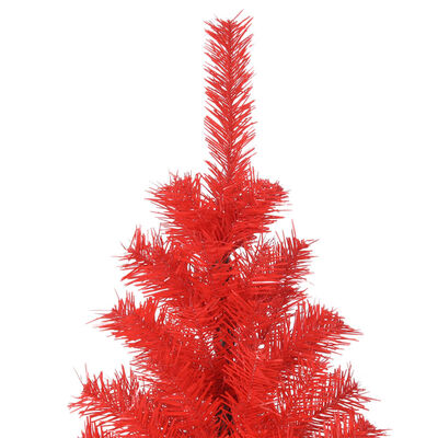 vidaXL شجرة كريسماس صناعية مع حامل أحمر 180 سم PVC