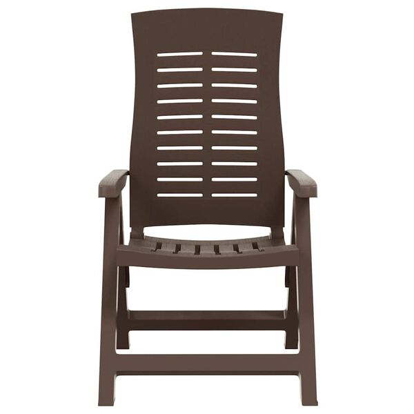 vidaXL كراسي حديقة قابلة للإمالة 2 ق بلاستيك لون موكا