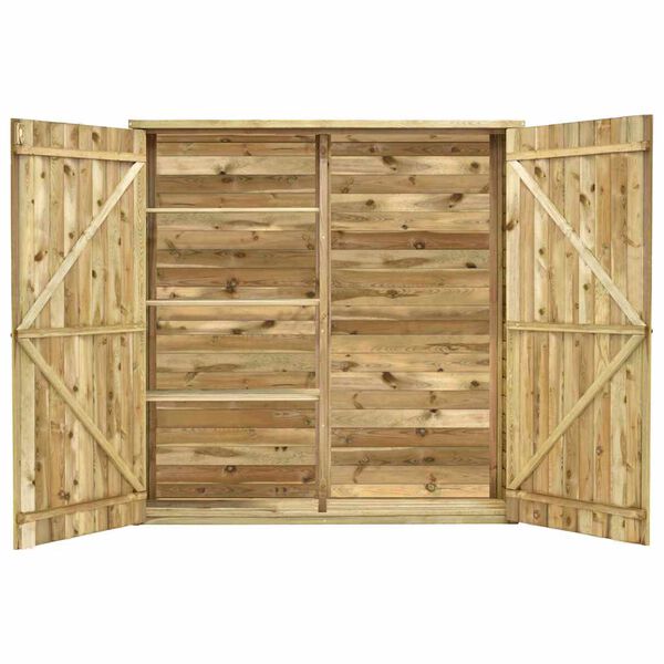 vidaXL كشك أدوات حديقة 163&times;50&times;171 سم خشب صنوبر مُشرَّب