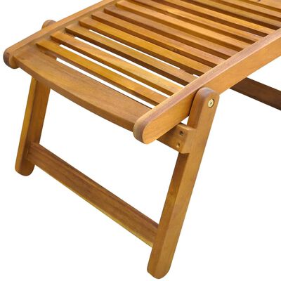 vidaXL كرسي استرخاء مع مسند للقدمين خشب أكاسيا صلب