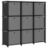322611 vidaXL 9-Cube Display Shelf with Boxes Black 103x30x107,5 cm Fabric - Untranslated