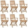 3074958 vidaXL Folding Garden Chairs 6 pcs with Cushions Solid Acacia Wood (313601+313602+314871) - Untranslated