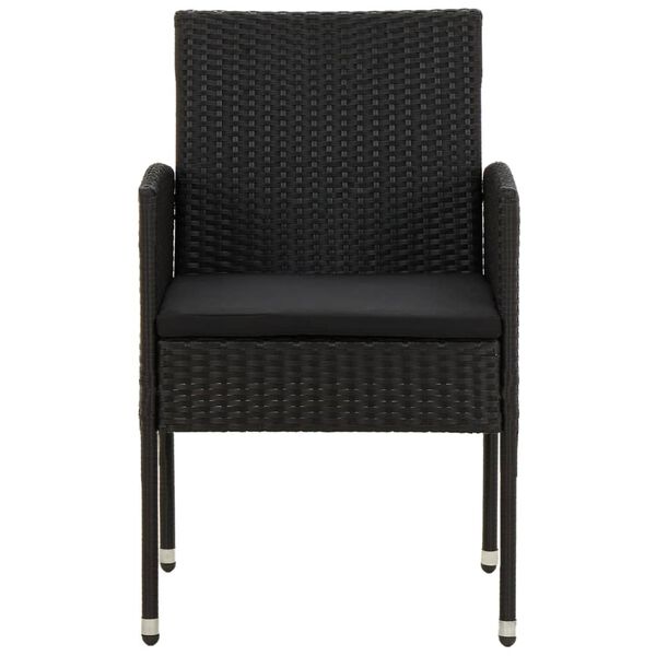 vidaXL طقم سفرة حديقة 9 قطع بولي روطان لون أسود