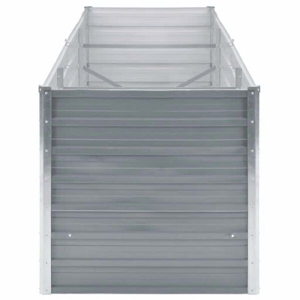 vidaXL حوض حديقة مرتفع فولاذ مجلفن 240&times;80&times;77 سم رمادي