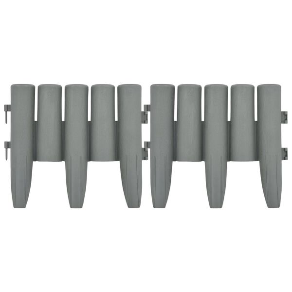 vidaXL حواف عشب 36 ق رمادي 10م بولي بروبيلين (PP)