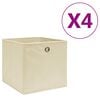 325215 vidaXL Storage Boxes 4 pcs Non-woven Fabric 28x28x28 cm Cream - Untranslated