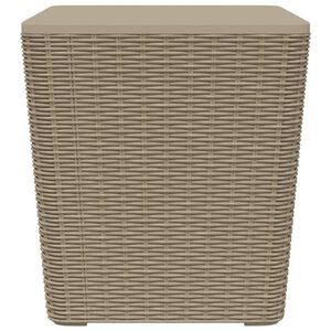 vidaXL طاولة حديقة بغطاء منفصل لون بني فاتح من البولي بروبيلين