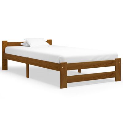vidaXL إطار سرير بني عسلي خشب صنوبر صلب 100×200 سم