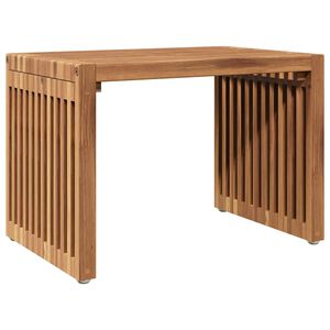 vidaXL طاولة جانبية للحديقة بني 50 x 32.5 x 35 سم خشب تيك صلب