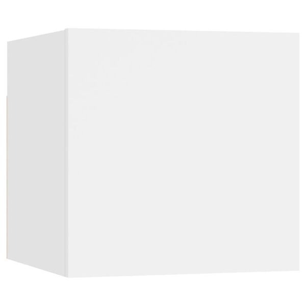 vidaXL خزانات حائط للتلفزيون 8 قطع أبيض 30x30x30.5 سم (2x804483)