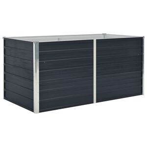 vidaXL حوض حديقة مرتفع 160&times;80&times;45 سم فولاذ مجلفن أنثراسيت