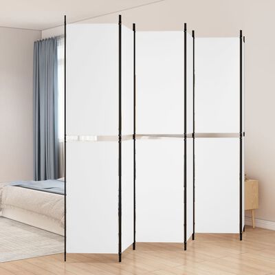 vidaXL مقسم غرفة 6-ألواح أبيض 300×220 سم قماش