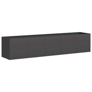 vidaXL وعاء زرع أسود 200x40x40 سم من الفولاذ المدلفن على البارد