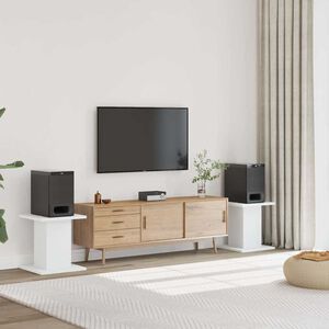 vidaXL حاملان للسماعات، قطعتان، أبيض، 30&times;30&times;40 سم، مصنوعان من الخشب المصنّع