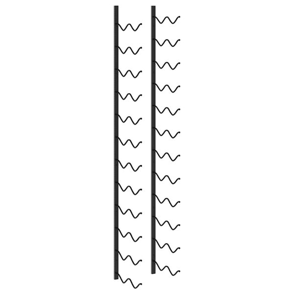 vidaXL حامل نبيذ جداري يتسع لـ 24 زجاجة حديد أسود
